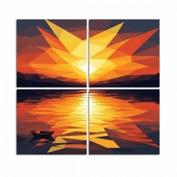 Low Poly Sunset Lake