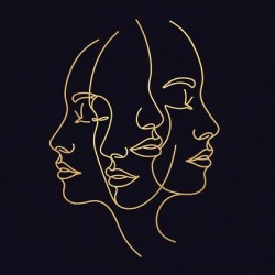 Overlapping Trio of Faces