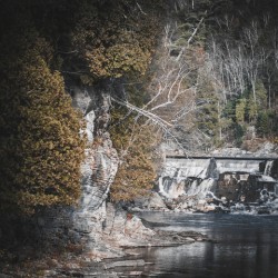waterfall and rocks