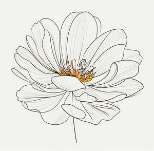 Delicate Flower Bloom - Minimalist Art