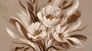 Abstract Neutral Brown Floral Composition