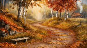 Woodland Path in Autumn