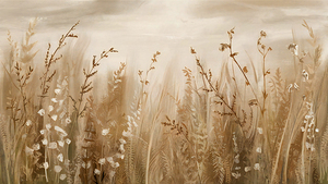 Neutral Colored Spring Floral Flower Field