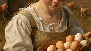 Young Woman with a Basket of Eggs