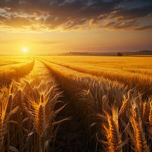 Golden Wheat Fields at Dawn amazing serene landscape