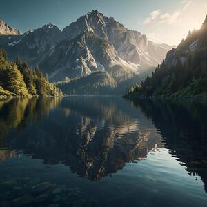 Serene Lake with Mountain Reflections amazing serene landscape