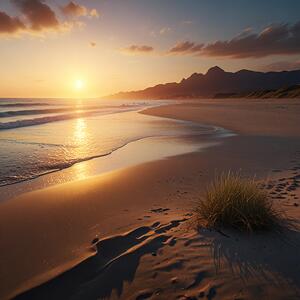 Sunrise Over a Quiet Beach amazing serene landscape
