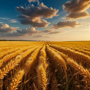 Golden Wheat Fields Under a Clear Sky amazing serene landscape