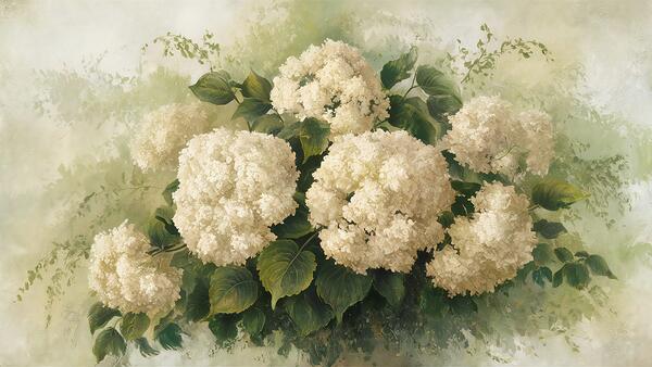 White Hydrangea Print