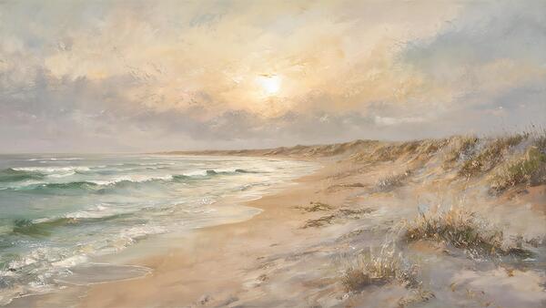 Abstract Coastal Pastel Landscape by gemyful