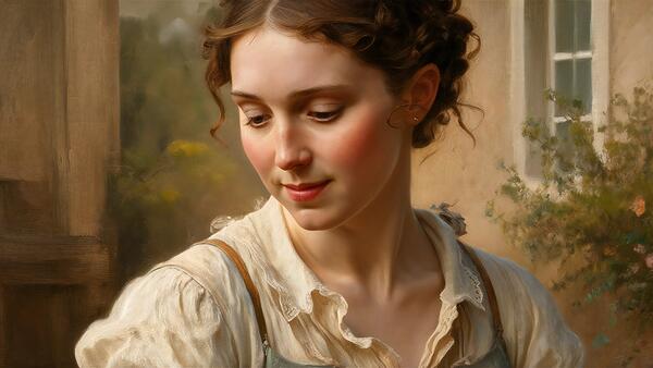 Rustic Womans Portrait Print