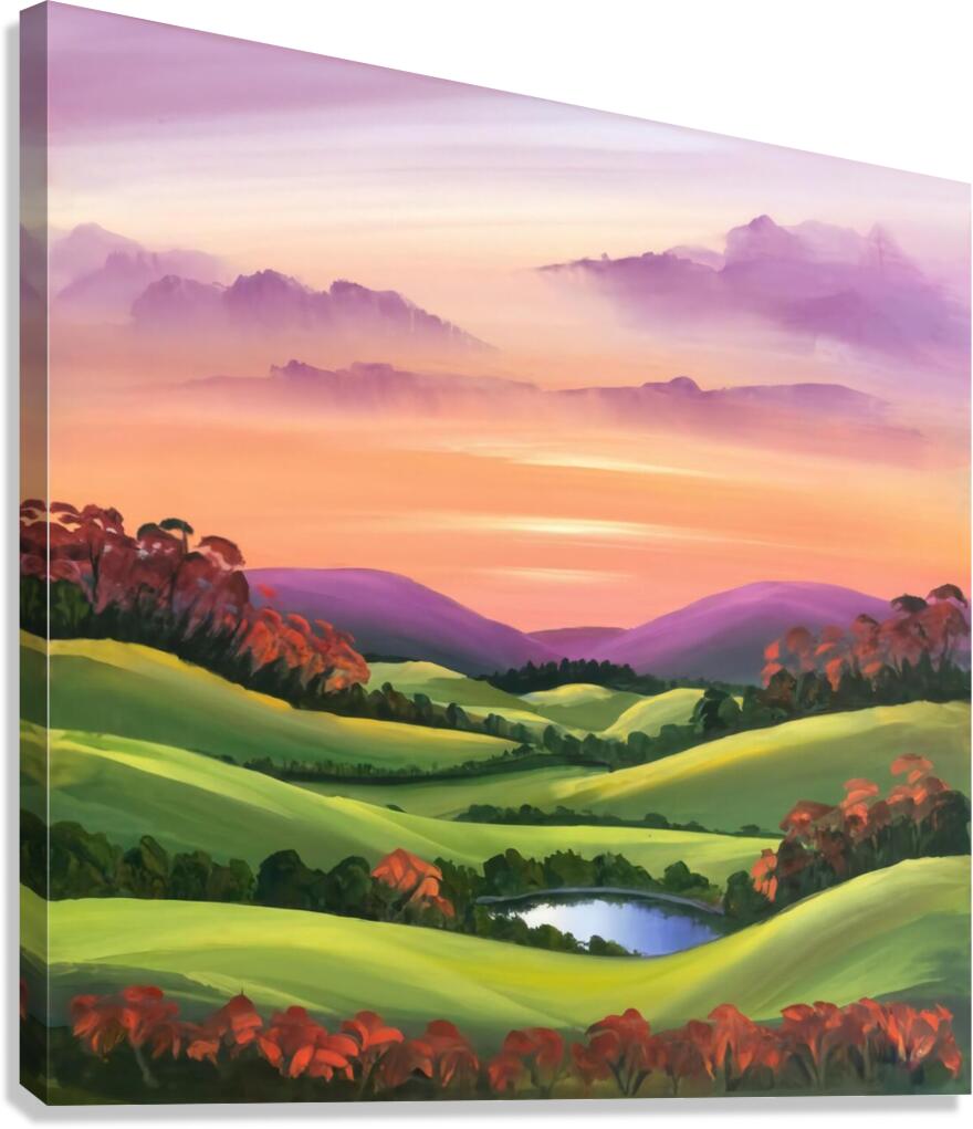 a stunning wall art painting depicting a serene l Canvas Print