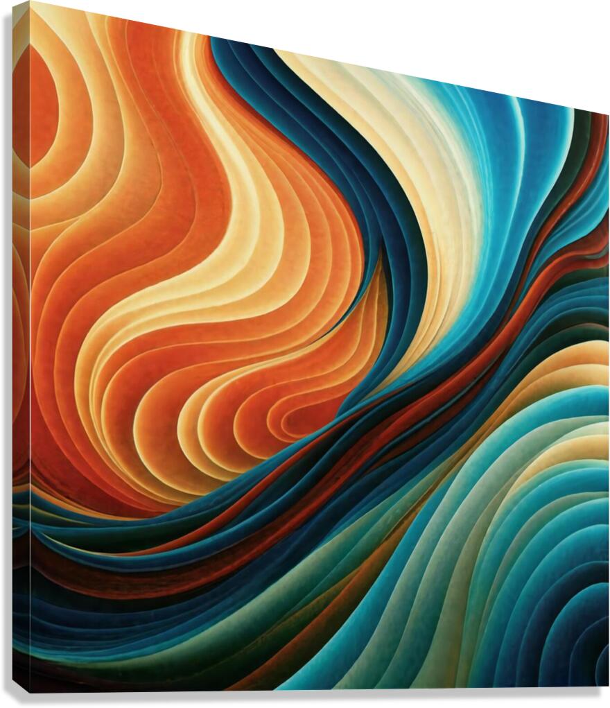 A stunning abstract image with swirling organic shapes and vibrant colors Canvas Print