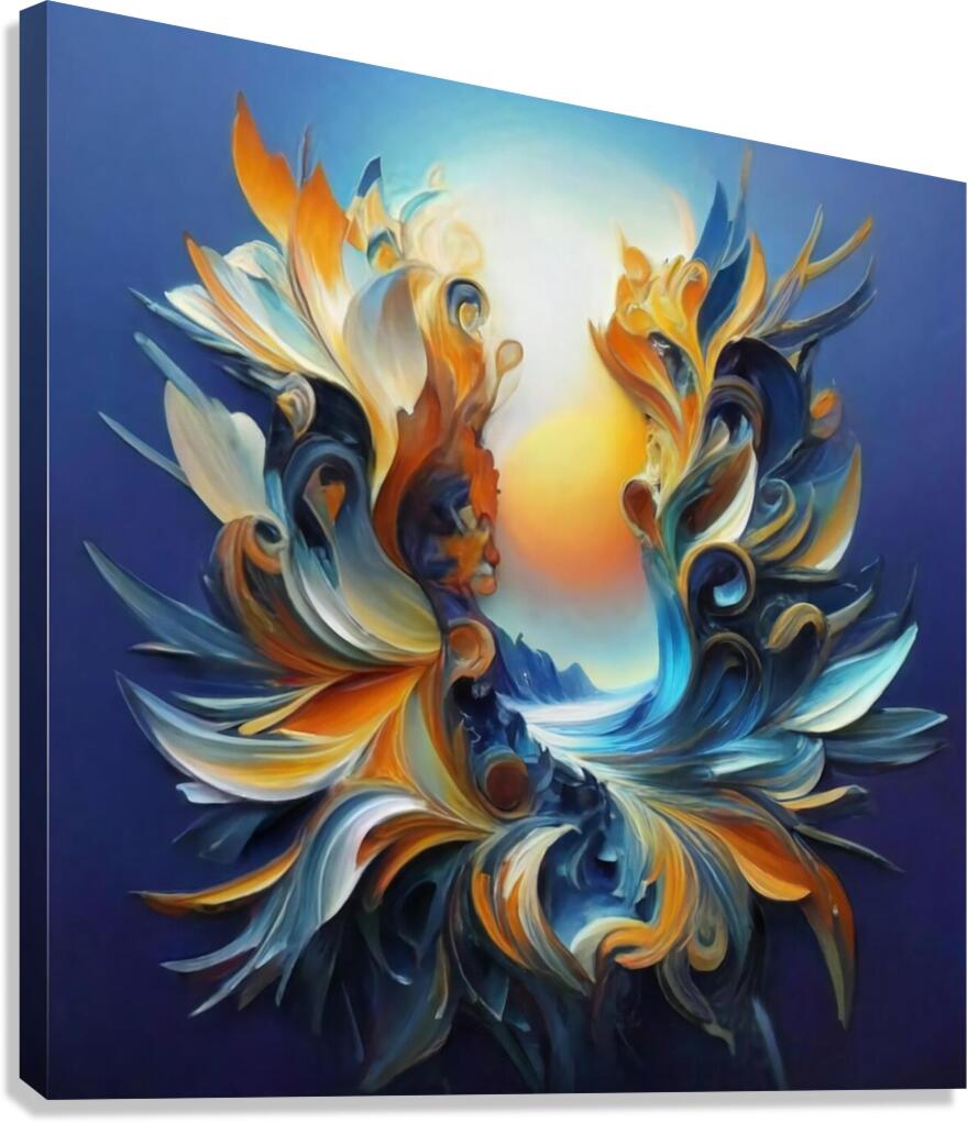 An ultra-realistic photographic image of a vibrant abstract floral composition Canvas Print