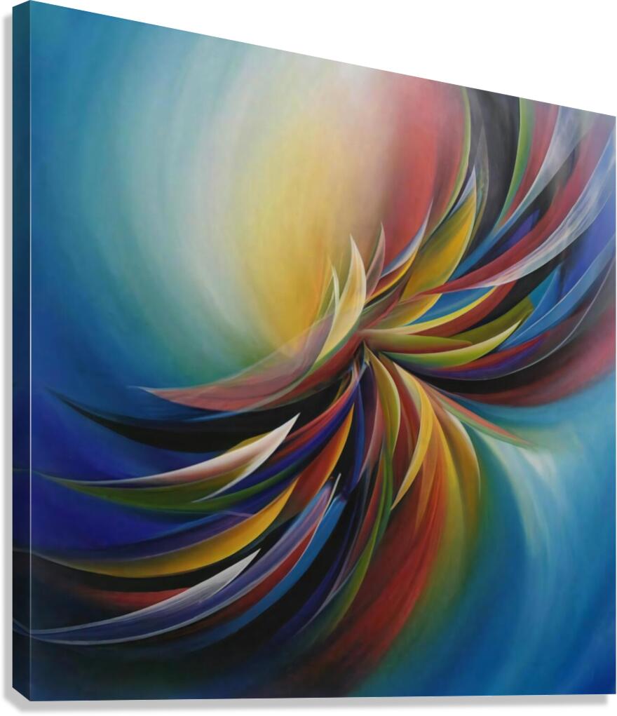 A stunning abstract image with swirling vibrant colors and dynamic movement Canvas Print
