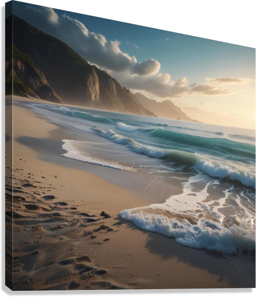 Serene Beach with Soft Waves amazing serene landscape Canvas Print
