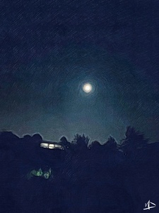 full moon on the hill