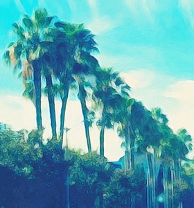 watercolor palm trees