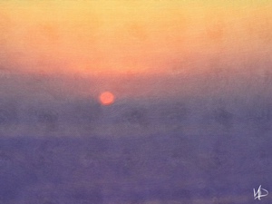 sunset on the horizon