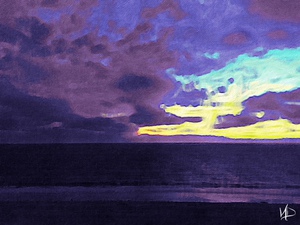 cloudy sunset over Catalina 