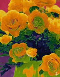 Spring yellow roses