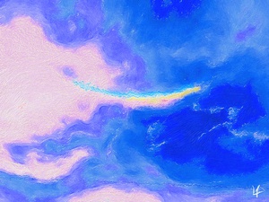 beach lavender sky
