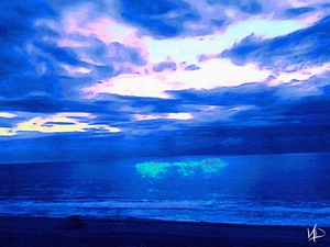 ocean rainbow clouds