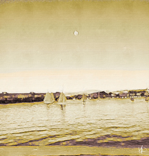 Full moon marina Print