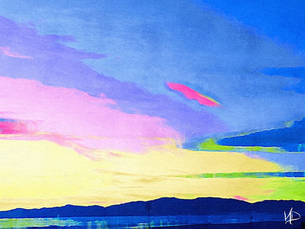 painted sky2 over malibu Print