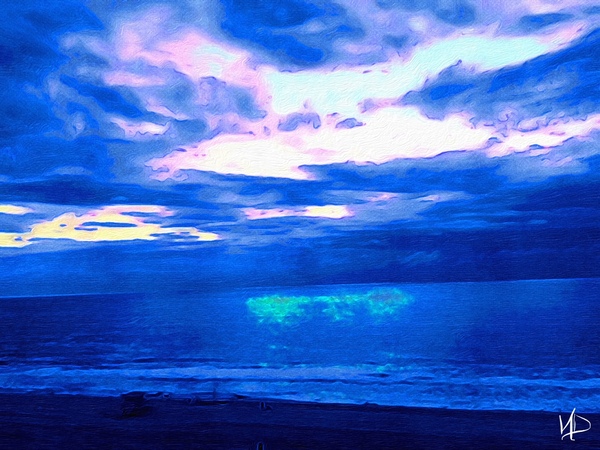 ocean rainbow clouds Imprimer