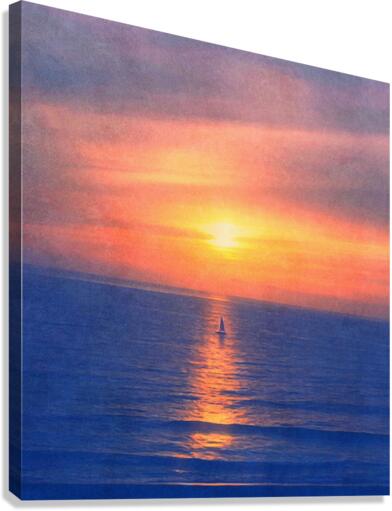 Solo sailing at sunset Impression sur toile
