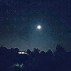 full moon on the hill