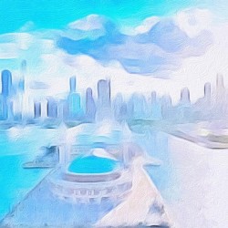 navy pier skyline view