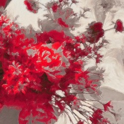 red floral abstract