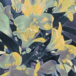 yellow teal floral