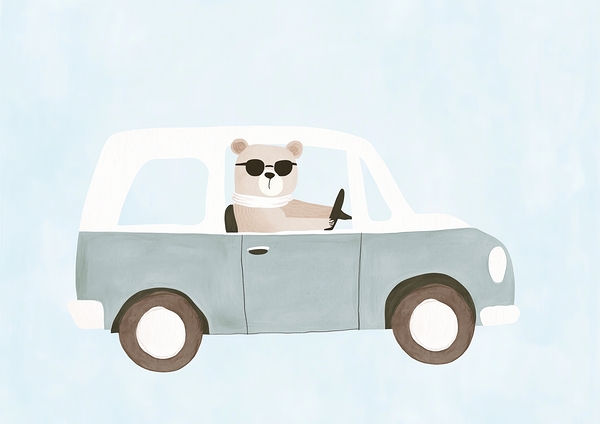 Bear driving  Print