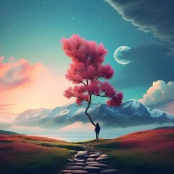 Serene Beauty: A Man Embracing Natures Splendor