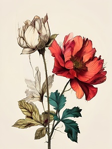 Simple Beauty: Red and White Flowers