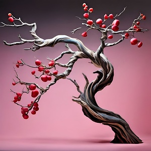  Red Berry Bonsai Sculpture