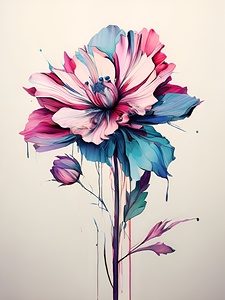  Abstract Floral Burst