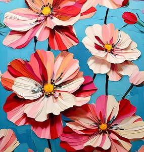  Vibrant Blooms on Azure