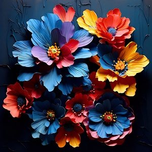 Blooming Beauties on Midnight Canvas