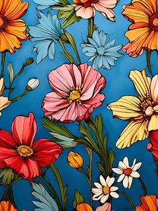  Endless Bloom: A Vibrant Floral Pattern