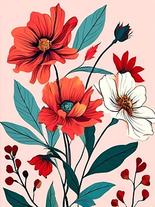  Delightful Duet: Red and White Blooms
