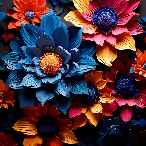  Striking Dahlias and Chrysanthemums in Bloom by Artshop