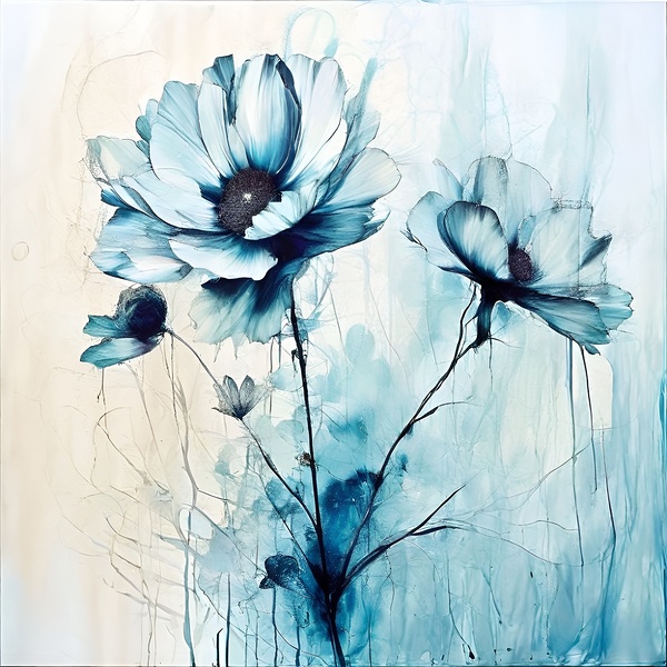 Azure Elegance Print