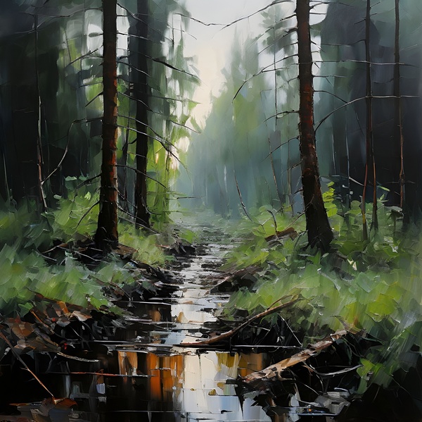 Tranquil Forest Stream Print