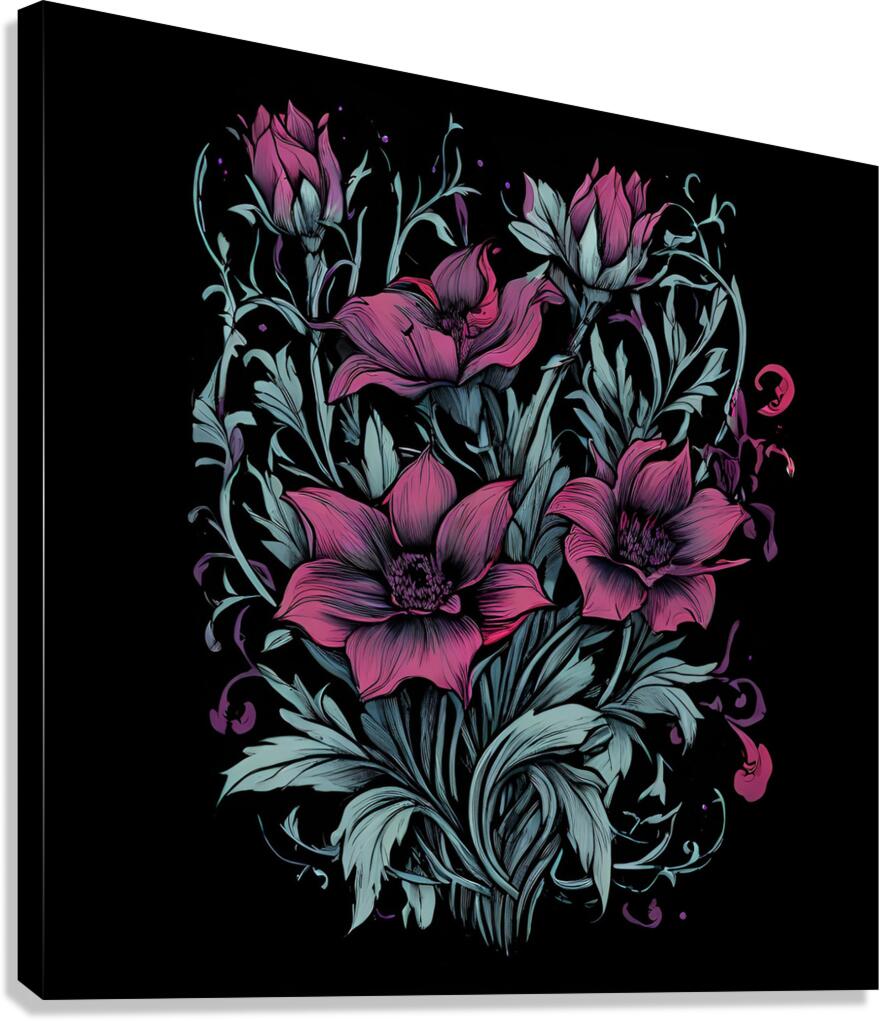 Pink and White Flowers Canvas Print