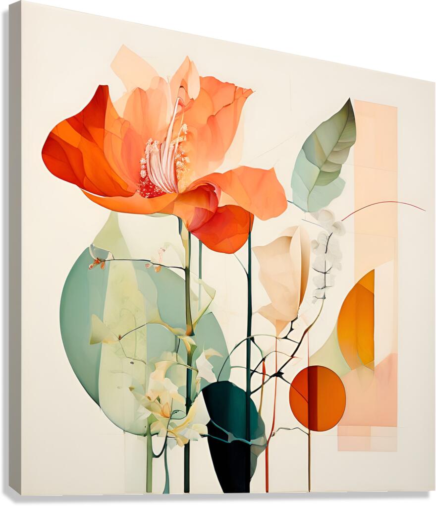 Vibrant Orange Flowers on White Canvas Print
