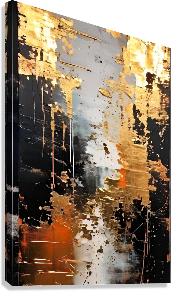 Shimmering Black and Gold Canvas Print